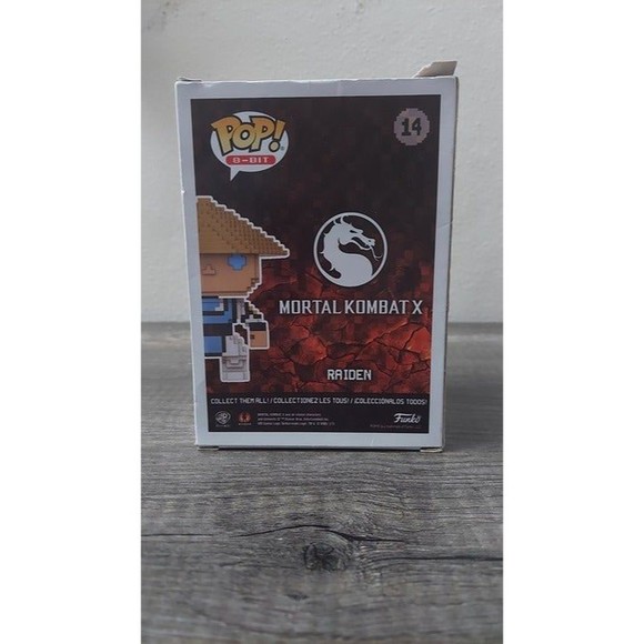 Funko Pop! 8-Bit Mortal Kombat X Raiden #14 Gamestop Exclusive With Protector - Picture 3 of 9